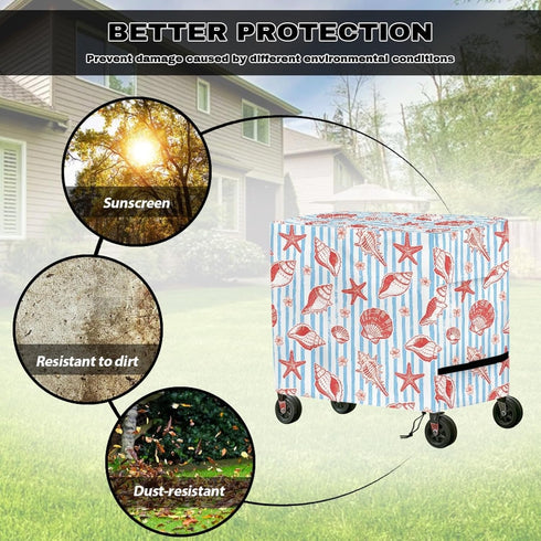 Xumfabuy 80 Cooler Cover, Conch Print Outdoor Bar Cart Cover Compatible with Most Quart Patio Cooler Cart, Ice Chest
