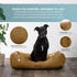 Modern Threads Luxury Dog Bed, Comfortable Tufted Velvet Cushion for Small to Large Dogs, Machine Washable, Caramel