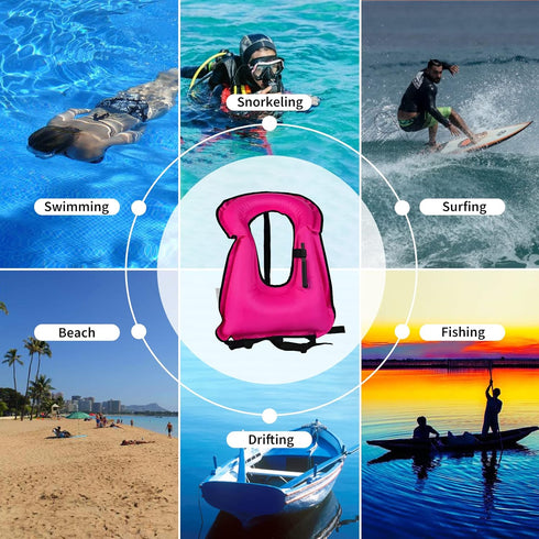 Inflatable Swim Vest for Adults, Portable Buoyancy Vests for Diving, Surfing, Swimming, Outdoor Water Sports