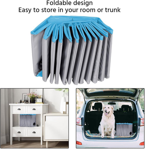 Yaheetech Foldable Dog Bath Pool, Collapsible PVC Outdoor Bathing Tub for Large and Small Dogs (Gray)