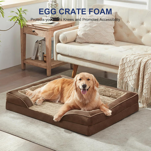 FURTIME Orthopedic Dog Beds for Small Dogs, Waterproof Bed with Removable Washable Cover, Egg Foam Couch, Nonskid Bottom