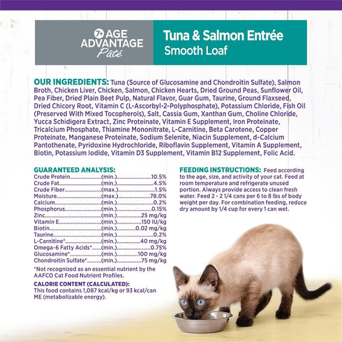 Wellness Complete Health Grain-Free Wet Canned Senior Cat Food, Tuna & Salmon, 3-Ounce Can (Pack of 24)