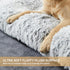 BFPETHOME Dog Beds for Large Dogs, Plush Crate Bed, Washable Mats with Anti-Slip Bottom, 36 x 27 inch, Grey