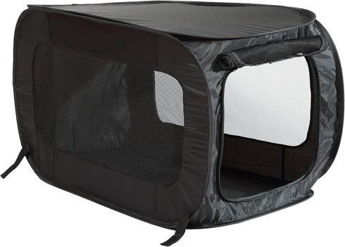 Beatrice Home Fashions Portable Travel Pet Kennel - Collapsible Cat and Dog Kennel (Black)