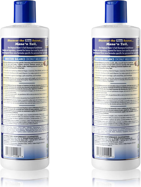 (20 Oz Mane 'n Tail Moisture Balance Shampoo & Conditioner with Coconut Milk & Biotin Each) | Sulfate-Free