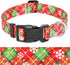 Dogs Christmas Collar - Red Plaid Snowflake-Themed Adjustable Puppy Collar for Small Dogs, Pet Decorative Collar