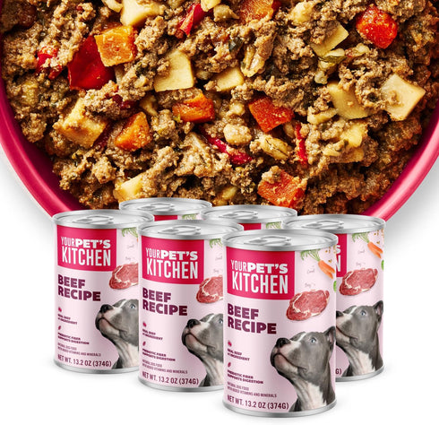 Your PET'S Kitchen Wet Dog Food, Beef Recipe - 13.2 oz Cans