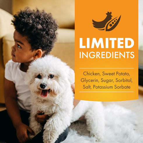 Dog Treats, Chicken & Sweet Potato Jerky Wraps, 16 Ounces, Made with Real Chicken, Rawhide Free