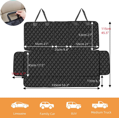 ANOSOSPECIAL Dog Car Seat Cover for Back Seat Cover for Kids Car Seat Protector for Dogs Nonslip Water Proof Universal