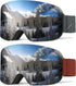 NSSIW Ski Goggles for Men, Women, and Youth, OTG Snowboard Goggles with UV Protection and Anti Fog