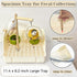 3 1 in Bird Playground Stand Tabletop with Large Tray, Wooden Bird Play Stand Large, Parrot Perch Stand with Food