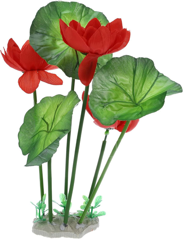 VOCOSTE Mini Aquarium Decorations, 1pcs Red Plastic Plants for Fish Tank Decor, 10.24"