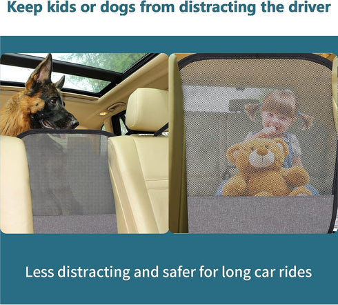 Petsfit Dog Car Barrier Vehicle Pet Barrier Backseat Mesh Dog Car Divider Net with Adjusting Rope and Hook Suitable