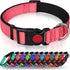 Taglory Reflective Dog Collar - Safety Locking Buckle, Adjustable Nylon Collars for Medium Dogs, Baby Pink, M