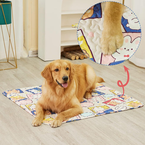 36"x36" 3-Layer PJYuCien Non-Slip Pet Playpen Mat with Comfort, Reusable and Washable Training Crate Pad, Travel Mat
