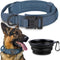 COOYOO 3-Piece Tactical Dog Collar Set - Adjustable Military Nylon with Control Handle and Heavy Metal Buckle for Dogs