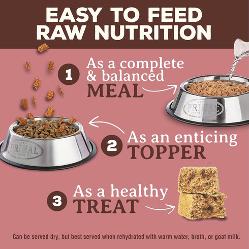Primal Freeze Dried Dog Food Nuggets, Turkey & Sardine; Healthy, Grain Free, High Protein Raw Dog Food, 14 oz