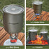 Odoland Titanium Camping Cookware Set: 420ML & 750ML Pot with Lid, Spork - Lightweight for Backpacking, Hiking, Picnic