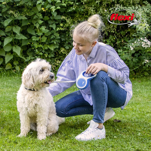 FLEXI New Comfort Retractable Dog Leash, Tape, for Dogs Up to 132lbs, 26 ft, Large, Red/Pastel