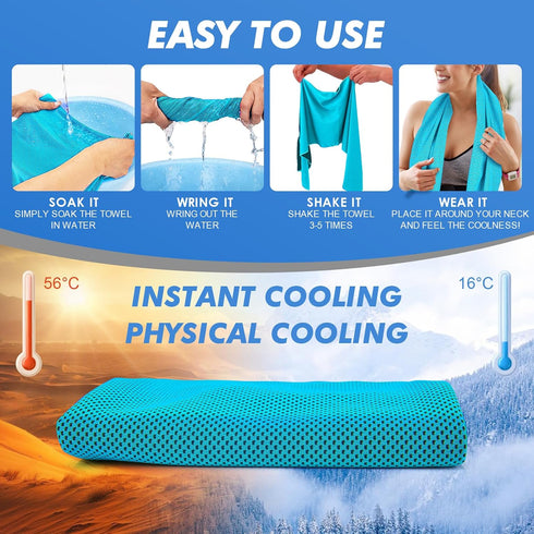 20 Pack (47"x12") CSITE Cooling Towels for Neck and Face, Ice Towel for Hot Weather, Soft Breathable Chilly Gym Towels