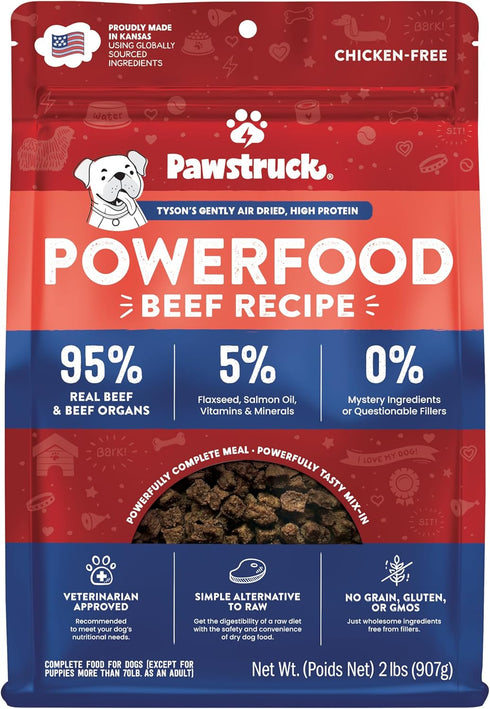 Pawstruck Air Dried Dog Food with Real Beef, Grain-Free, Made in USA,