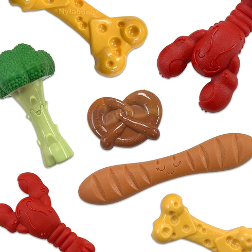 Nylabone Baguette Bread Dog Toy Power Chew - Cute Toys for Aggressive Chewers, Bistro-Style Roast Chicken Flavor