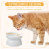 4 Pieces Plastic Tilted Elevated Cat Bowls, White Raised Cat Food & Water Bowls for Flat Faced Cats