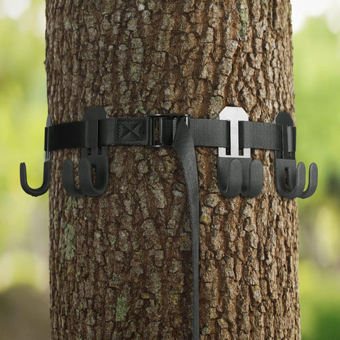 Hunting Gear Treestand Strap Accessory Holder: Multi-Hook for Bow Hanger, Quiver, Binoculars, Tree Stand Accessories