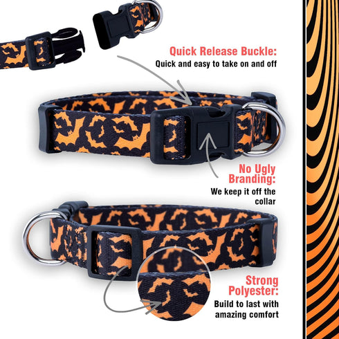 Native Pup Halloween Dog Collar, Spooky Fall Themed Horror Costume Collars, Adjustable for Small, Medium, Large Breeds