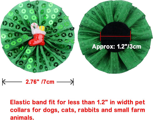 Dog Collar Flowers, Bows Charms for Small Medium Large Dog Cat Puppy Collar Embellishments (4pcs Christmas flower)