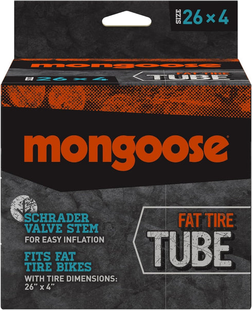 Mongoose Bike Tube for Fat Tire Bicycles, Schrader Valve Replacement Tire Accessories