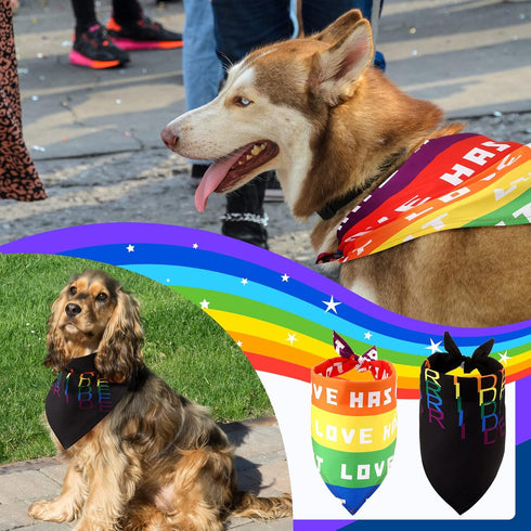 60 10 Pcs Rainbow Dog Bandana, Dog Bandanas Gay Pride Rainbow Scarves Bibs LGBT Dog Handkerchief for Dog Puppy Cat Pet