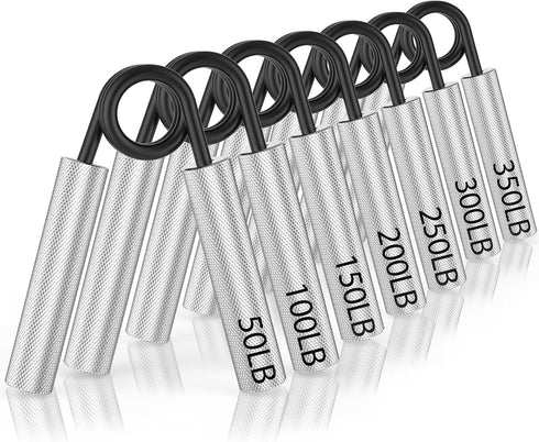 Grip Strength Trainer 4 Pack, 50LB-200LB Metal Hand Grip Strengthener, Non-Slip Heavy-Duty Forearm Exerciser