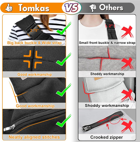 3-10 lbs Tomkas Small Dog Sling Carrier - Zipper Pocket & Adjustable Strap & Zip Pocket - for Pets (Black, M - Zipper