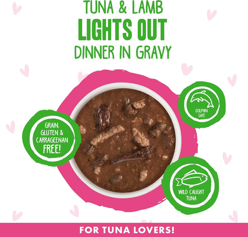 B.F.F. OMG - Best Feline Friend Oh My Gravy!, Tuna & Lamb Lights Out, 5.5oz Can (Pack of 8)