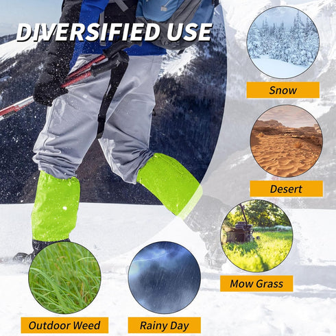 Leg Gaiters - 100% Waterproof Adjustable Shoe Snow Boot Guards for Hiking, Hunting, Climbing