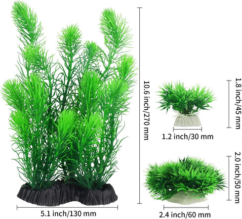 MyLifeUNIT Aquarium Plants, Artificial Decorations for Fish Tank Decor, Pack of 4