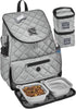 Mobile Dog Gear Travel Bag - Deluxe Quilted Weekender Backpack with Lined Food Carriers and 2 Collapsible Dog Bowls,