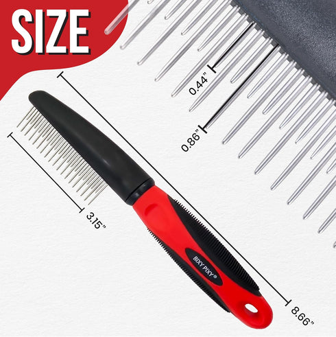 Poodle Comb for Dogs with Rotating Teeth, Smoothest Pet Comb with 5-in-1 Features for Dematting, Dog Essentials