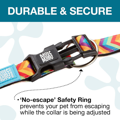 Max & Molly Summertime Dog Collar, Soft Adjustable Waterproof Collar with Safety QR Code Tag, Cute Designs for Small