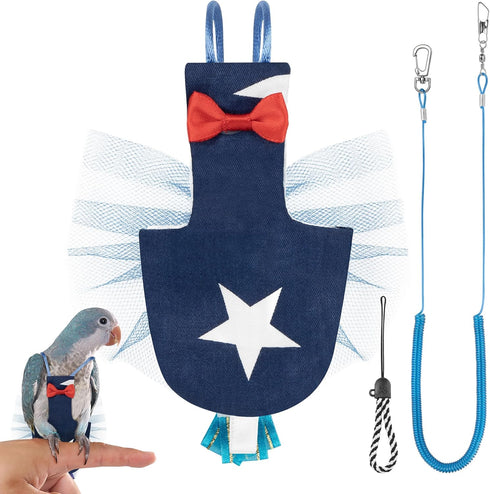CAIRIAC Adjustable Parrot Diaper, Parrot Clothes for Birds, Parrot Diaper Bird Flight Suit,