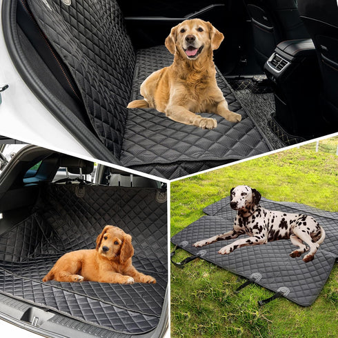JSTHT Dog Car Seat Cover for Back Seat Waterproof Bench Seat Cover Protector Nonslip Durable Soft Pet Dog Back Seat