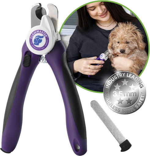 Claw Master Lighted Pet Nail Clippers, Precise Trimmer & Cutter for Dogs & Cats, Includes Safety Guard & Nail File