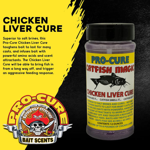 12 Pro-Cure Catfish Magic Chicken Liver Cure, Ounce
