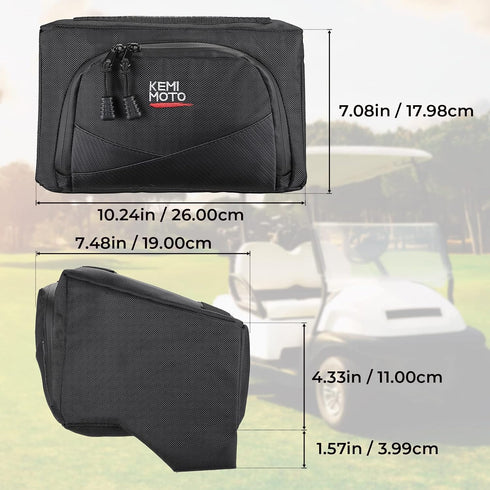 KEMIMOTO Golf Cart Dash Storage Bag - Compatible with Club Car Precedent, Waterproof, No Drilling