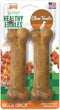 Nylabone Healthy Edibles Natural Dog Chews, Long Lasting Bacon Flavor Treats for Medium/Wolf Dogs, 2 Count