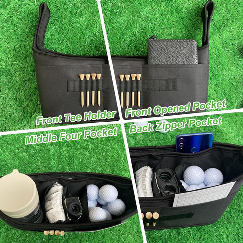 Golf Push Cart Storage Organizer Bag, Accessory Pouch for Golf Push Cart