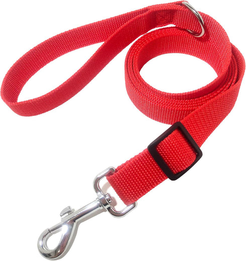 6FT Adjustable Dog Leash, Nylon Dog Leashes for Medium and Large Dogs (Red)