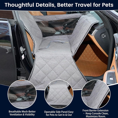 Dekeyoo Front Seat Dog Car Seat for Small/Medium Dogs with Door Protection Full Coverage Pet Booster Seat with Mesh