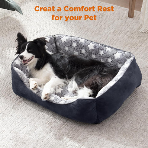 GASUR Rectangle Dog Bed for Large Dogs - Cozy Washable Orthopedic Dog Sofa Bed, Sturdy Anti-Slip Bottom, Soft Calming
